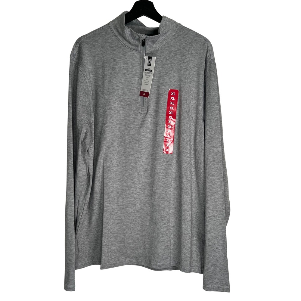 Members Mark Mens Favorite Soft Quarter Zip Pullover Grey XL MM23138 NEW